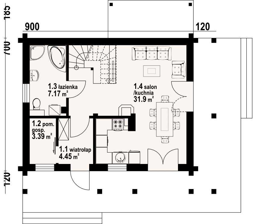 ZH86-936 Holzhaus Einfamilienhaus