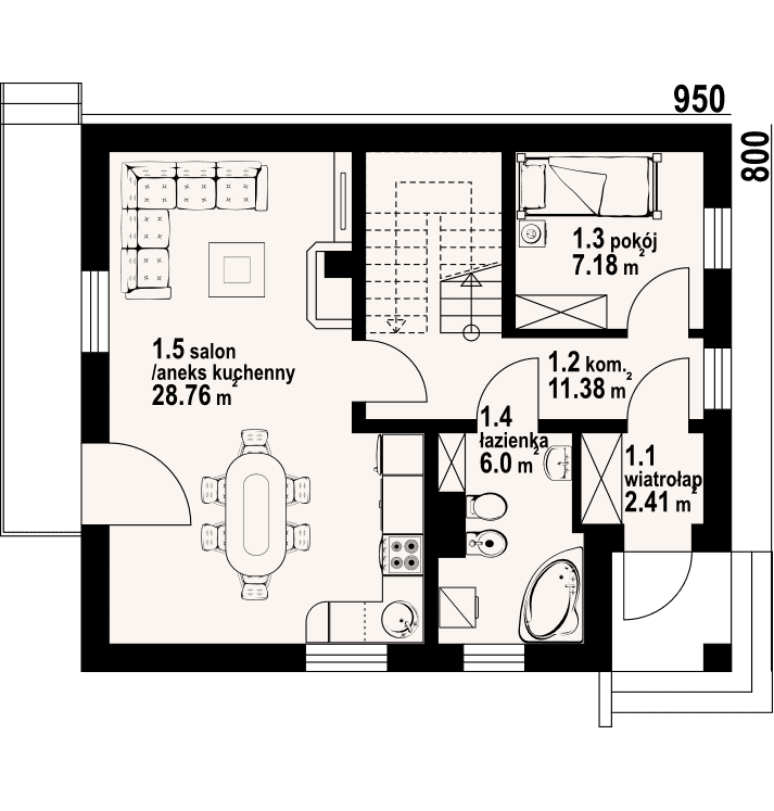 Zweistöckiges Einfamilienhaus